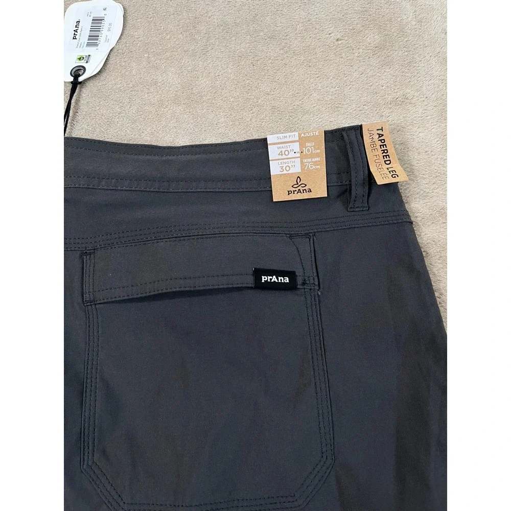 Prana Stretch Zion Slim Pant II Men's 40x30 Gray Hiking Cargo 1969831 $95 NEW